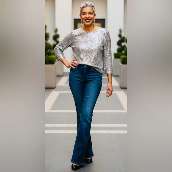 TALL GIRL 🚨 EUC Hudson Jeans SZ 29 Blue denim 5-pocket/button fly flare jeans - Picture 1 of 7